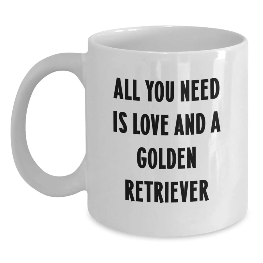 Funny Golden Retriever Dog Gifts from Men to Friends on Birthday Unique White Coffee Mugs - Main