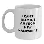 New Hampshire White Coffee Mugs Gifts from New Hampshire to Friends and Family, Funny Quote, White 11oz or 15oz Ceramic Mug, Perfect for New Hampshire Enthusiasts and Christmas Unique Gifts
