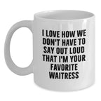 Funny Waitress Gifts for Women from Friends and Family - Christmas Unique Ideas for Favorite Waitress White Coffee Mug