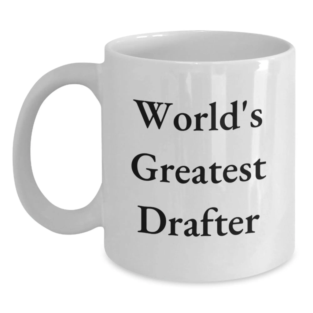 Funny World's Greatest Drafter White Coffee Mug Gifts for Drafter Friends from Friends, Unique Birthday Unique Gifts for Him, Perfect for Drafter Lovers - Main