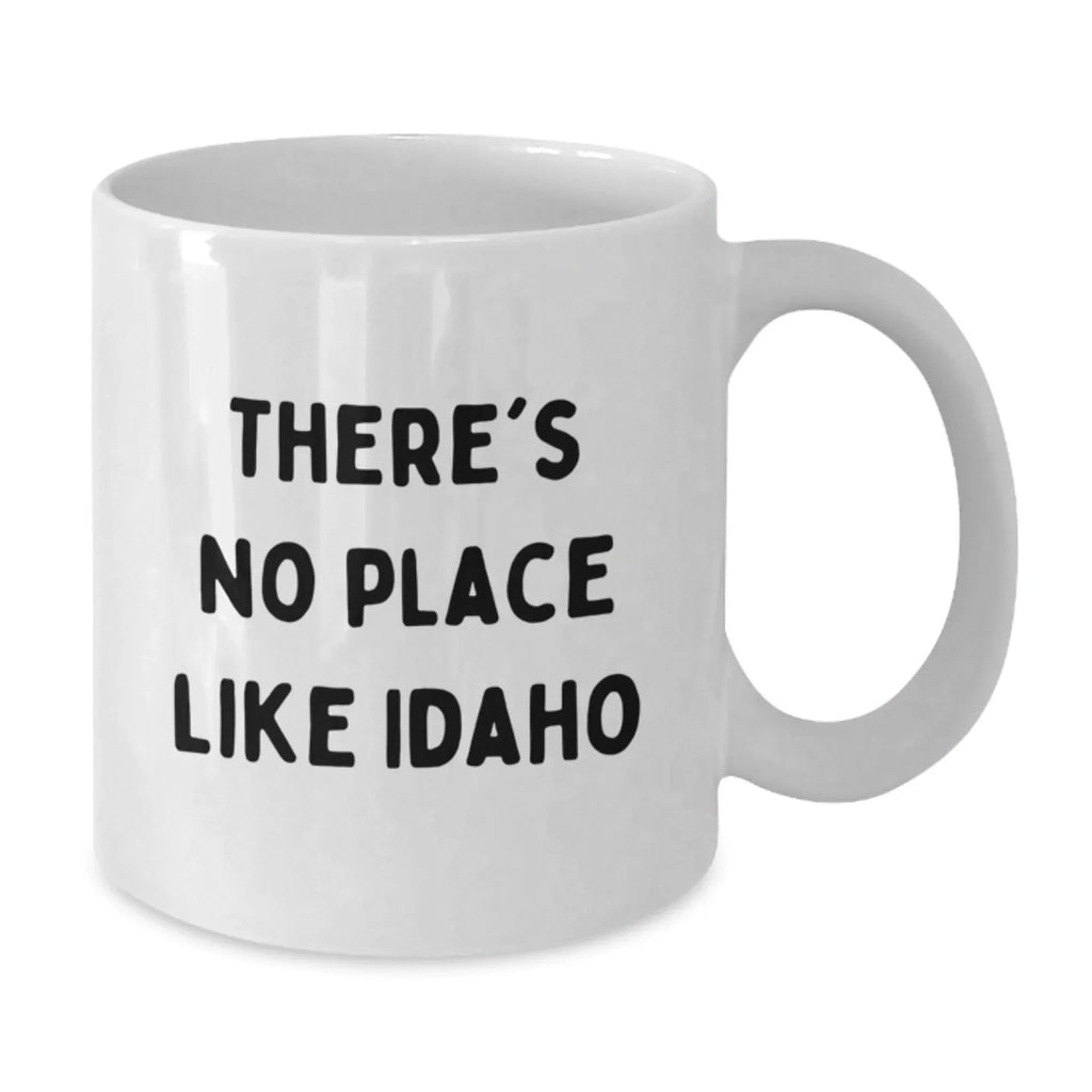 Idaho Gifts from Friends - Funny White Coffee Mug, There's No Place Like Idaho, Christmas Unique Gift for Idaho Lovers