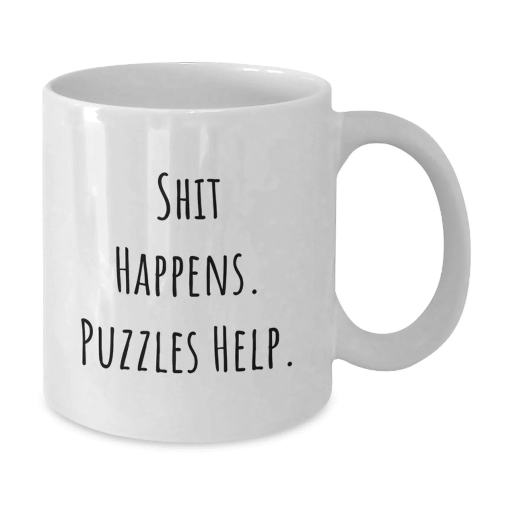 Funny Puzzles Gifts for Puzzles Lovers, White Coffee Mug for Birthday Unique Gifts from Friends