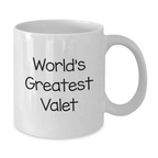 Funny Valet Gifts from Men, World's Greatest Valet White Coffee Mug for Valet, Unique Mother's Day Unique Gifts Ideas - Additional