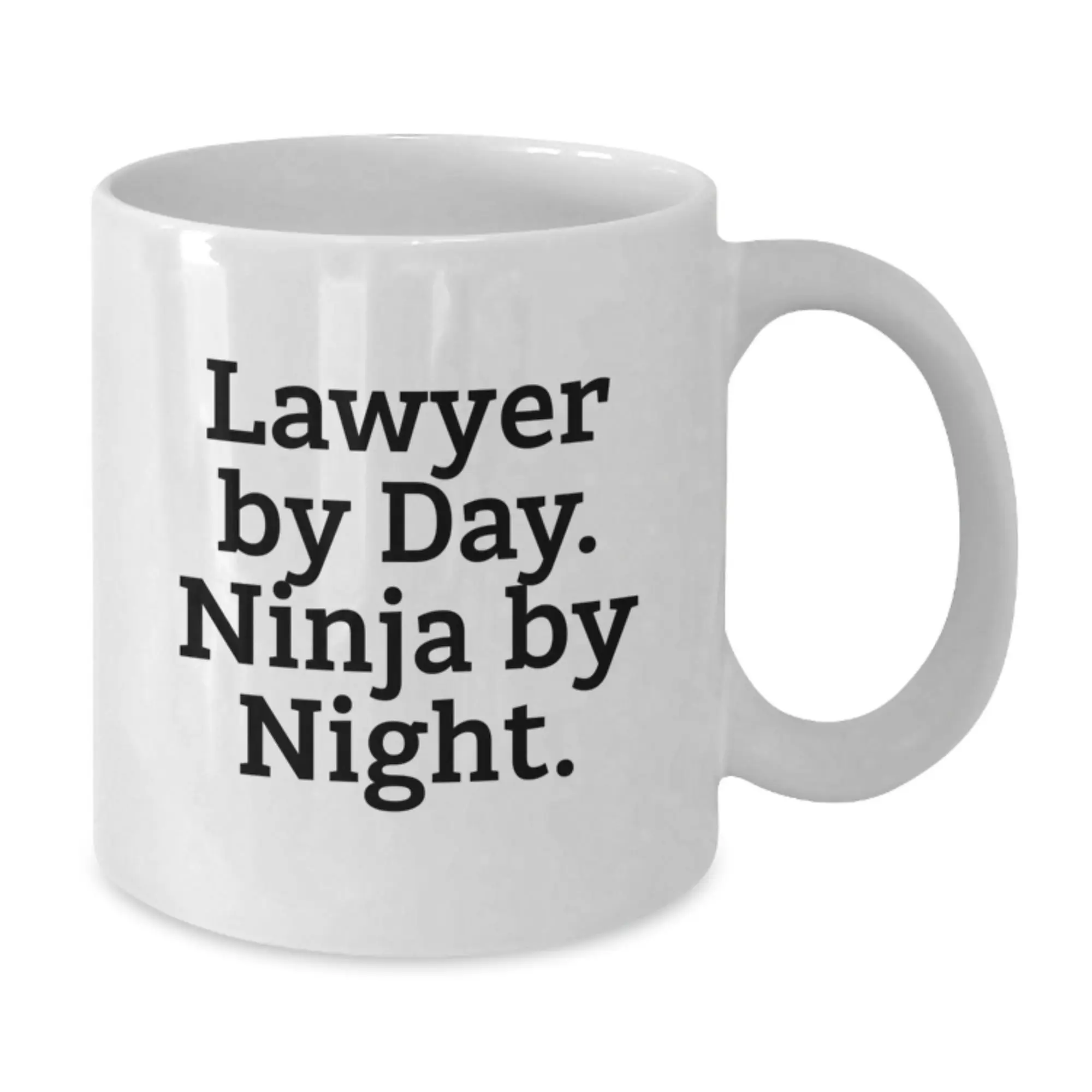 Funny Lawyer Gifts from Friends for Men,  'Lawyer By Day. Ninja By Night.' White Coffee Mug for Graduation Day - Additional