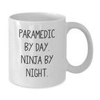 Funny Rescue Worker Gifts, White Coffee Mug, Rescue Worker By Day. Ninja By Night., Unique Christmas Unique Gifts for Men, Family, Coworkers, Friends