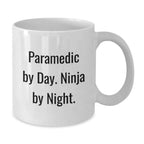 Funny Rescue Worker Gifts from Men to Rescue Worker - Rescue Worker By Day Ninja By Night White Coffee Mug Christmas Unique Gifts for Rescue Worker