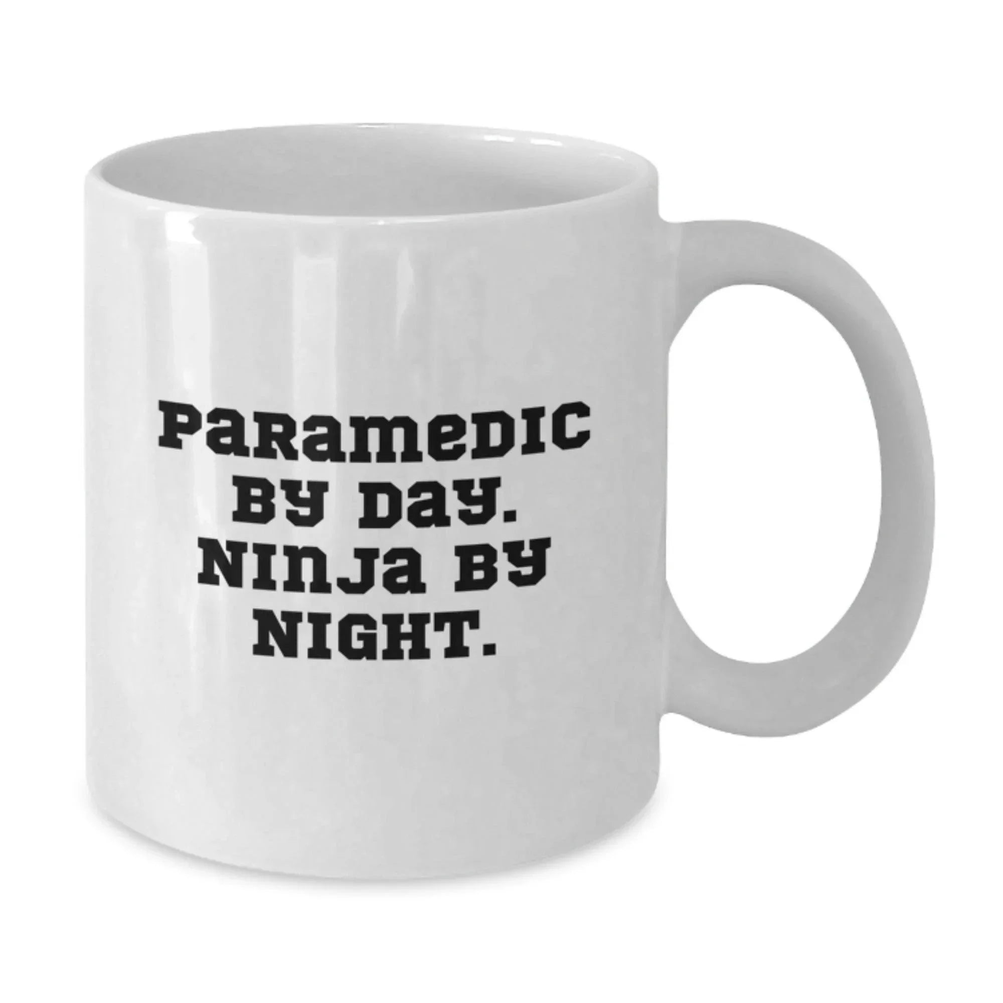 Funny Rescue Worker Gifts for Men - Rescue Worker By Day. Ninja By Night. White Coffee Mug, Unique Christmas Unique Gifts from Friends for Rescue Workers