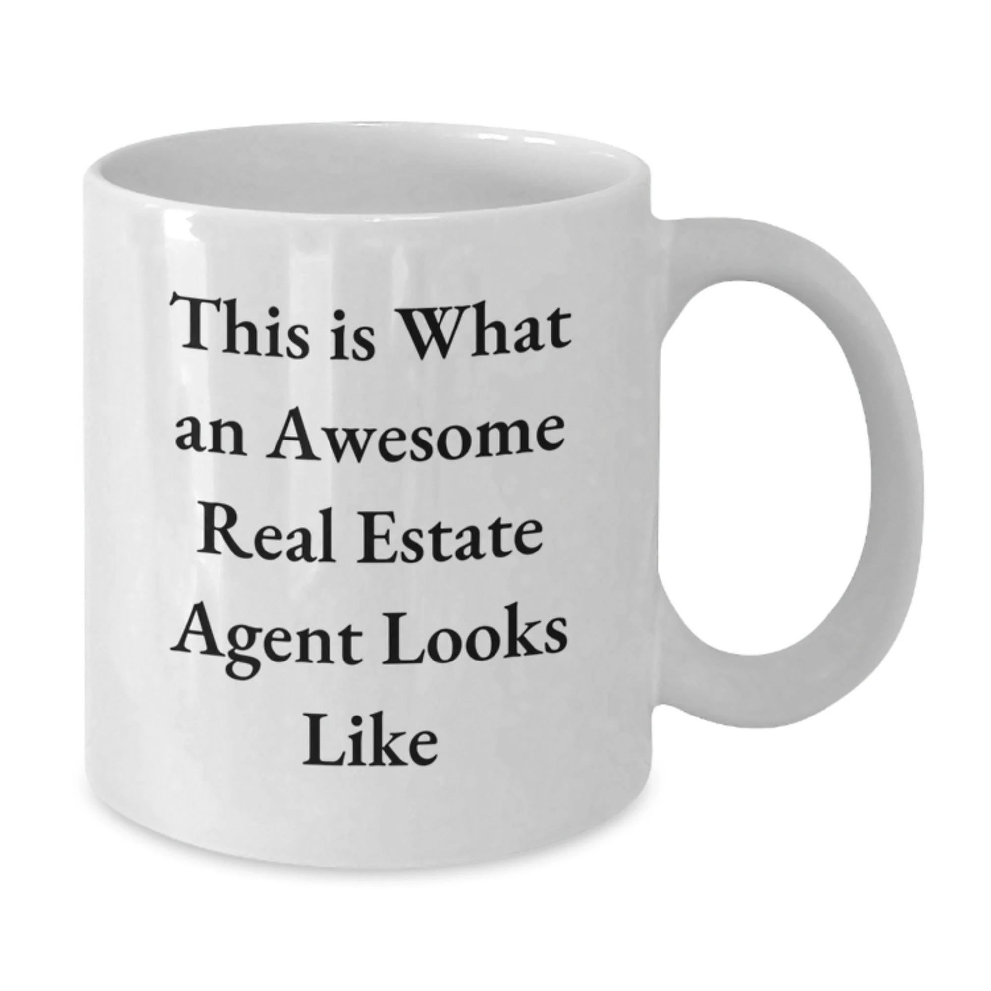 Funny Real Estate Agent Gifts - White Coffee Mug for Agent Friends from Family - This Is What An Awesome Agent Looks Like Christmas Unique Gifts