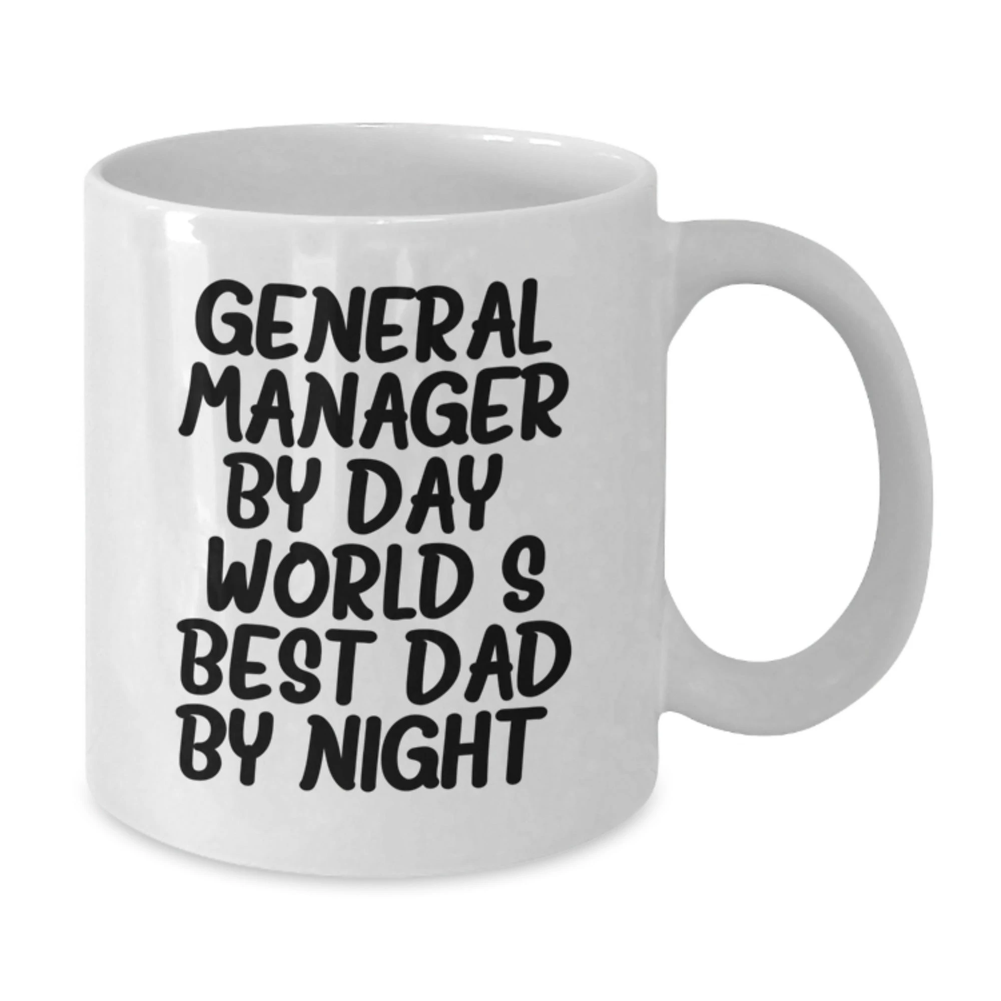Funny General Manager Gifts from Friends and Family - World's Best Dad Coffee Mug, 11oz or 15oz White Ceramic Mug for Valentine's Unique Gifts