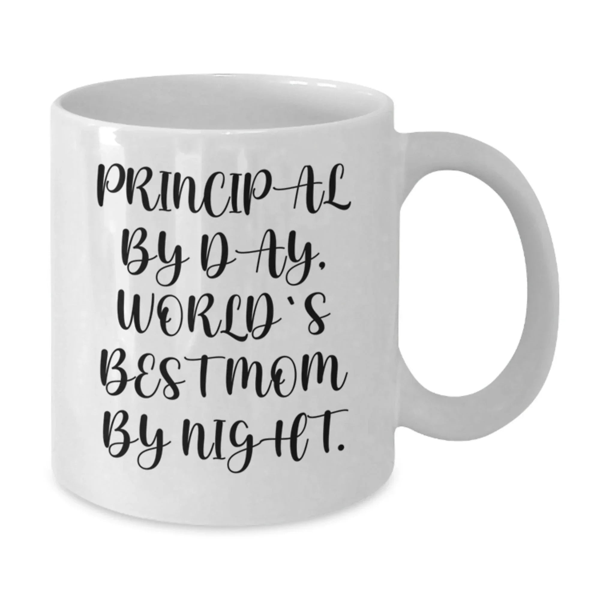 Funny Principal Gifts, Principal By Day, World's Best Mom By Night, White Coffee Mug for Graduation