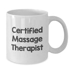 Funny Massage Therapist Gifts from Friends for Men - White Coffee Mug - Certified Massage Therapist at Christmas Time