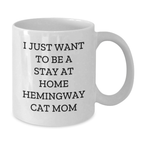 Funny Hemingway Cat Mom White Coffee Mug Gifts from Men to Family for Christmas Unique