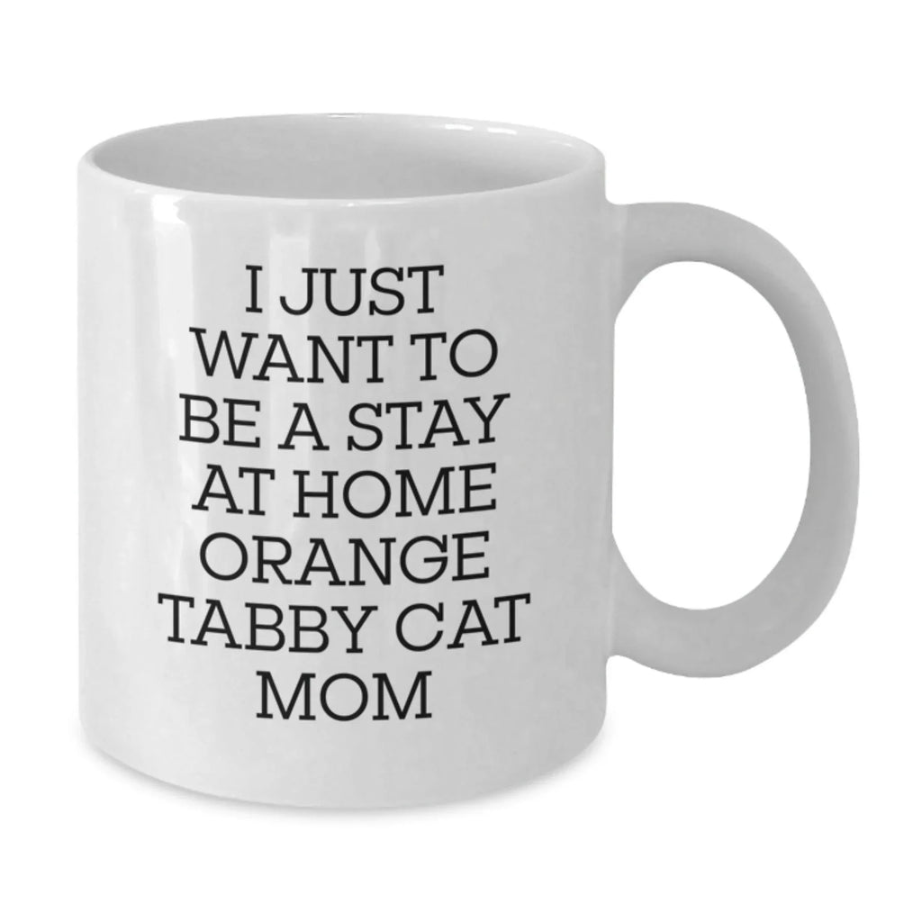 Funny Orange Tabby Cat Mom Gifts, White Coffee Mugs for Orange Tabby Cat Enthusiasts, Christmas Unique Presents from Friends