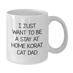 Korat Cat Dad's Delight, Funny Quote White Coffee Mug, Gifts for Men, Unique Birthday Unique Gifts from Friends, 11oz or 15oz Capacity