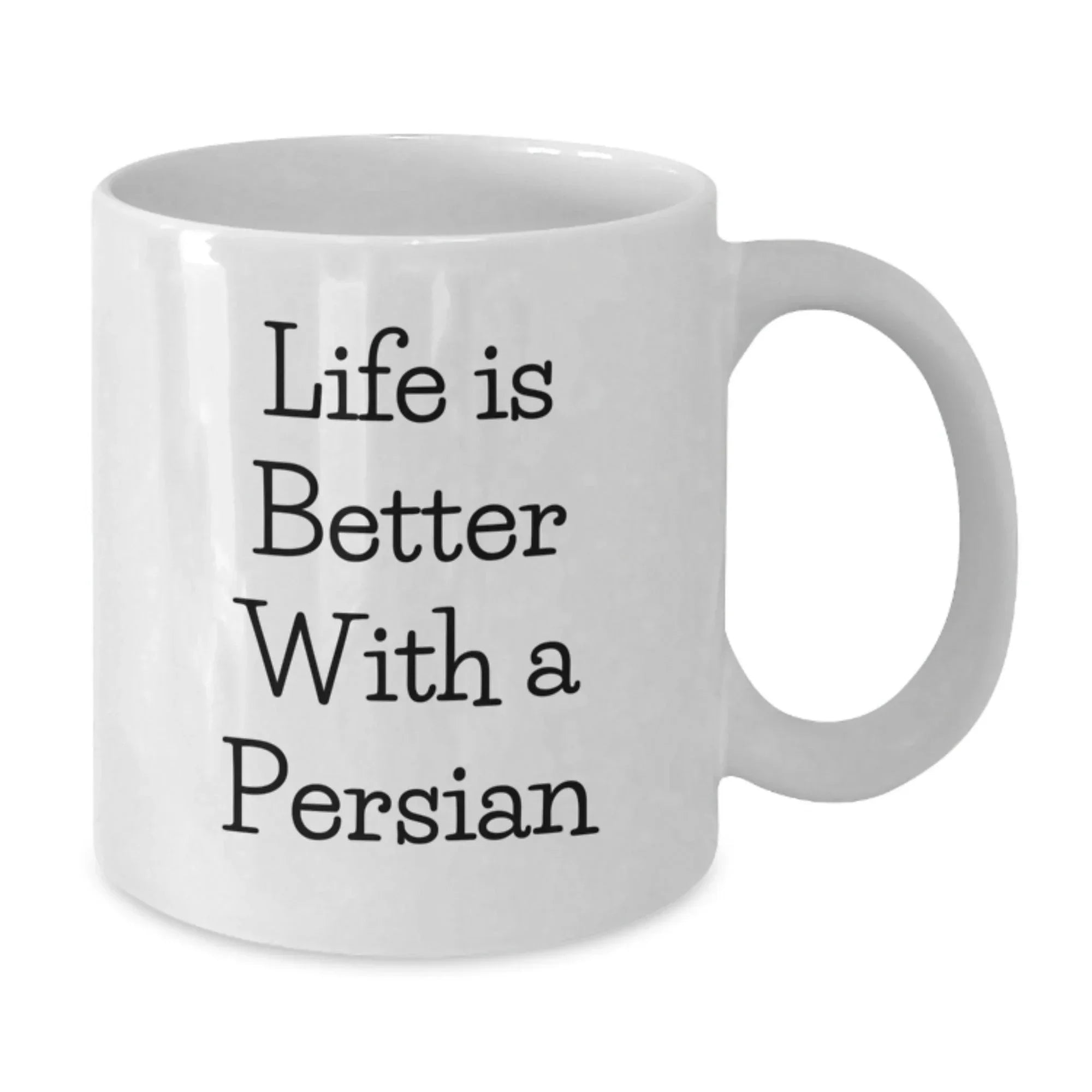 Funny Persian Cat White Coffee Mug Gifts from Men to Women for Valentine's Love