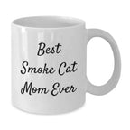 Funny Smoke Cat Gifts from Mom for Smoke Cat Lovers on Valentine's Unique White Coffee Mugs for Women