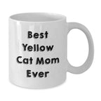 Funny Yellow Cat Mom Gifts from Friends White Coffee Mug - Best Yellow Cat Mom Ever - Valentine's Unique Gifts