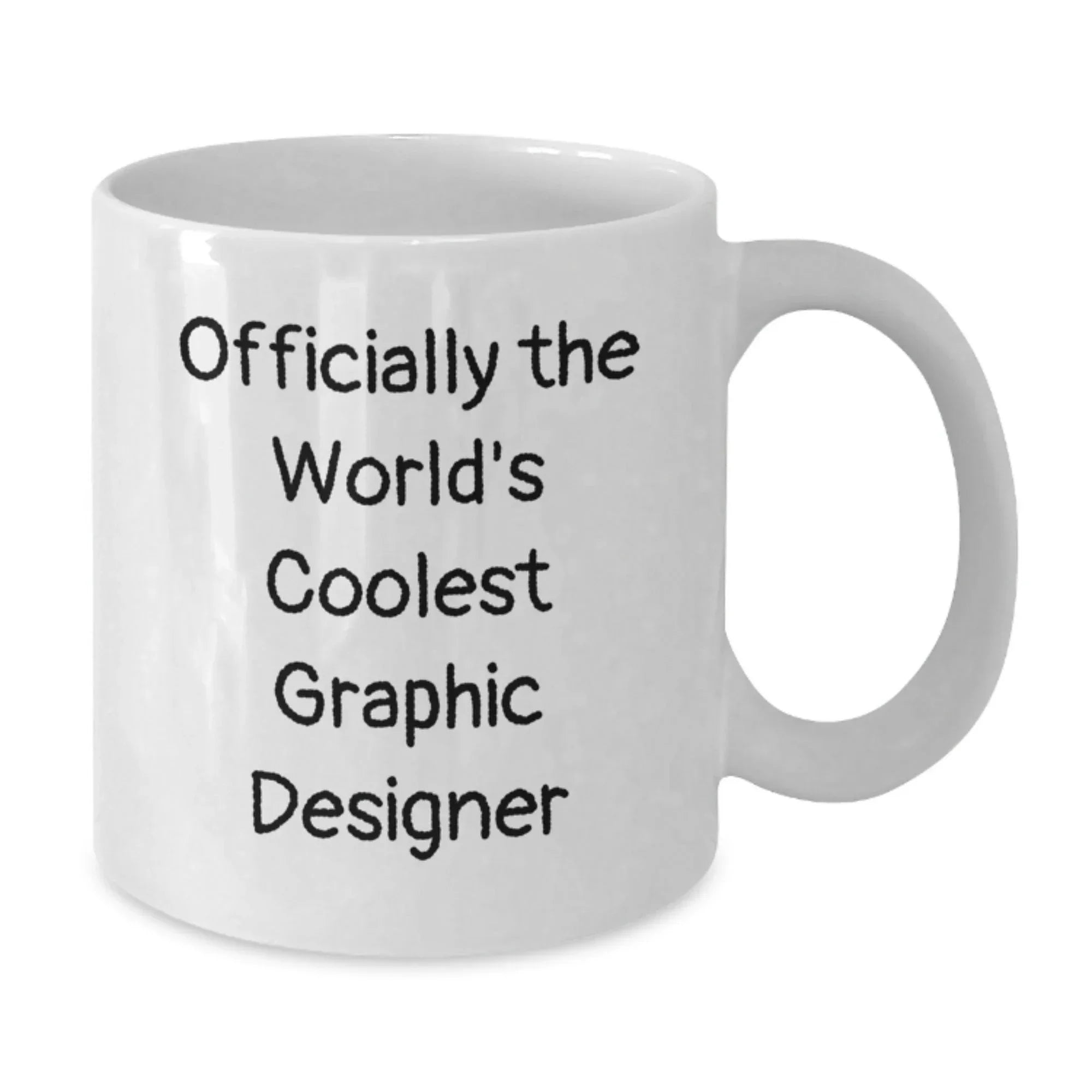 Funny Graphic Designer Gifts - White Coffee Mug, Perfect for Graduation, 'Officially The World's Coolest Graphic Designer' - Gifts from Family, Friends, Coworkers, Gifts for Graphic Designer