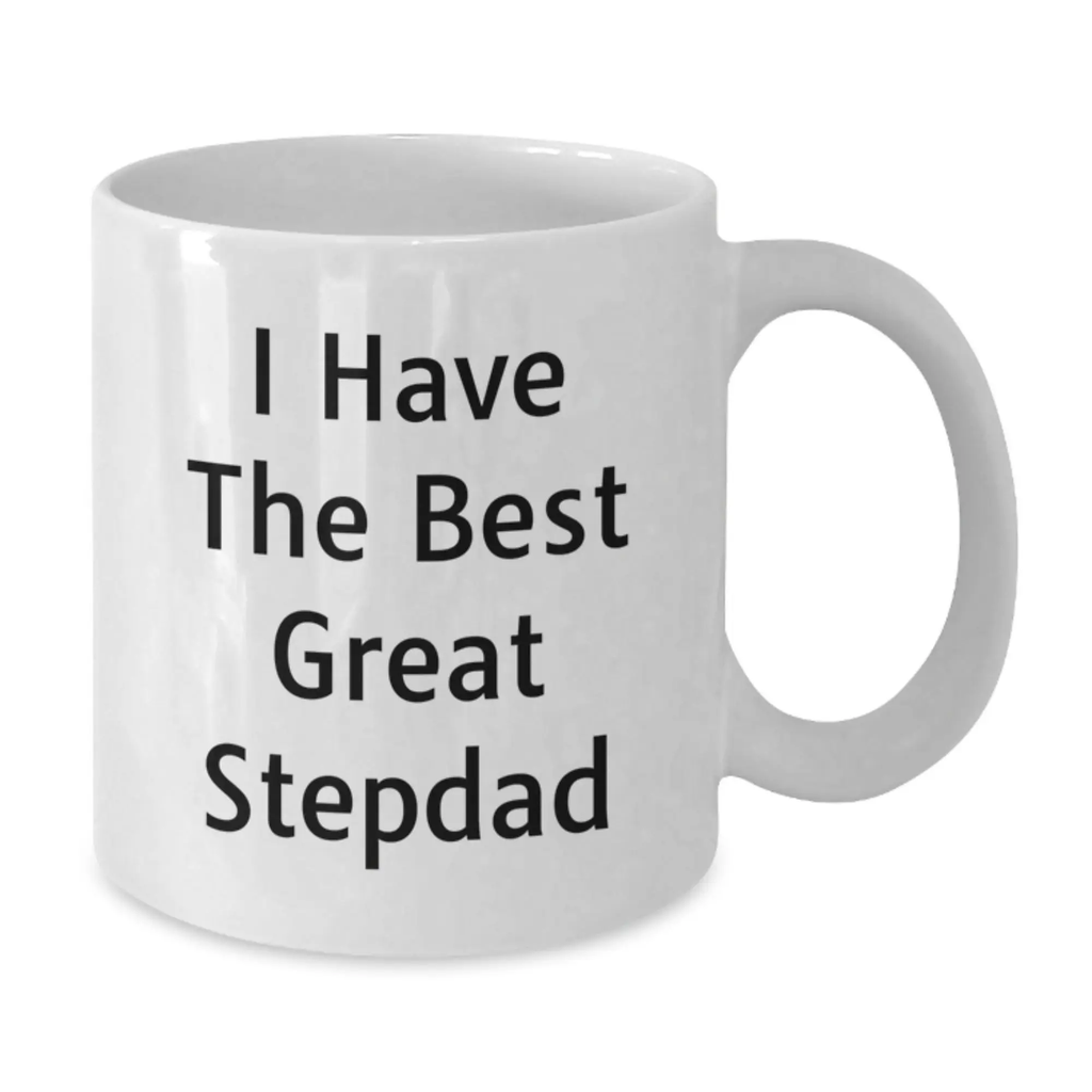 Funny Stepdad Gifts, White Coffee Mug, Great Stepdad Quote, Gifts from Kids to Great Stepdads for Father's Day - Additional