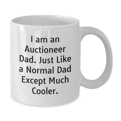 Auctioneer Dad Gifts for Men - Funny White Coffee Mug with 11oz or 15oz Capacity, Perfect for Christmas Unique Gifts from Husband to Auctioneer Son - Additional
