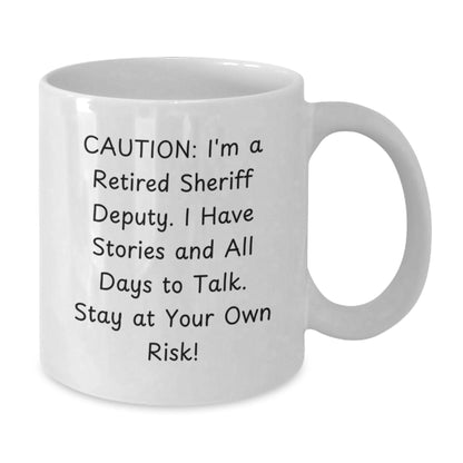 Funny Sheriff Deputy Coffee Mug Gifts from Men, Unique Graduation White Ceramic Mug for Sheriff Deputy Friends, Coworkers, Family - Additional
