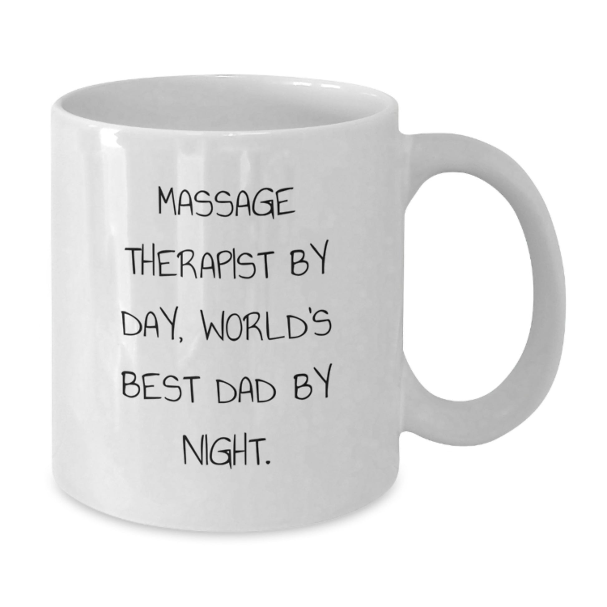 Massage Therapist Gifts Funny White Coffee Mug, 'Massage Therapist By Day, World's Best Dad By Night.', Gifts from Friends for Birthday - Additional