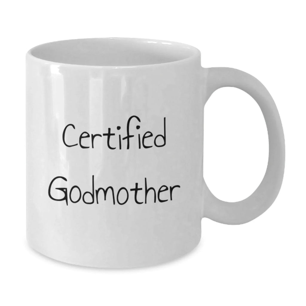 Funny Certified Godmother Gifts from Family to Godmother White Coffee Mug for Christmas Unique Gifts