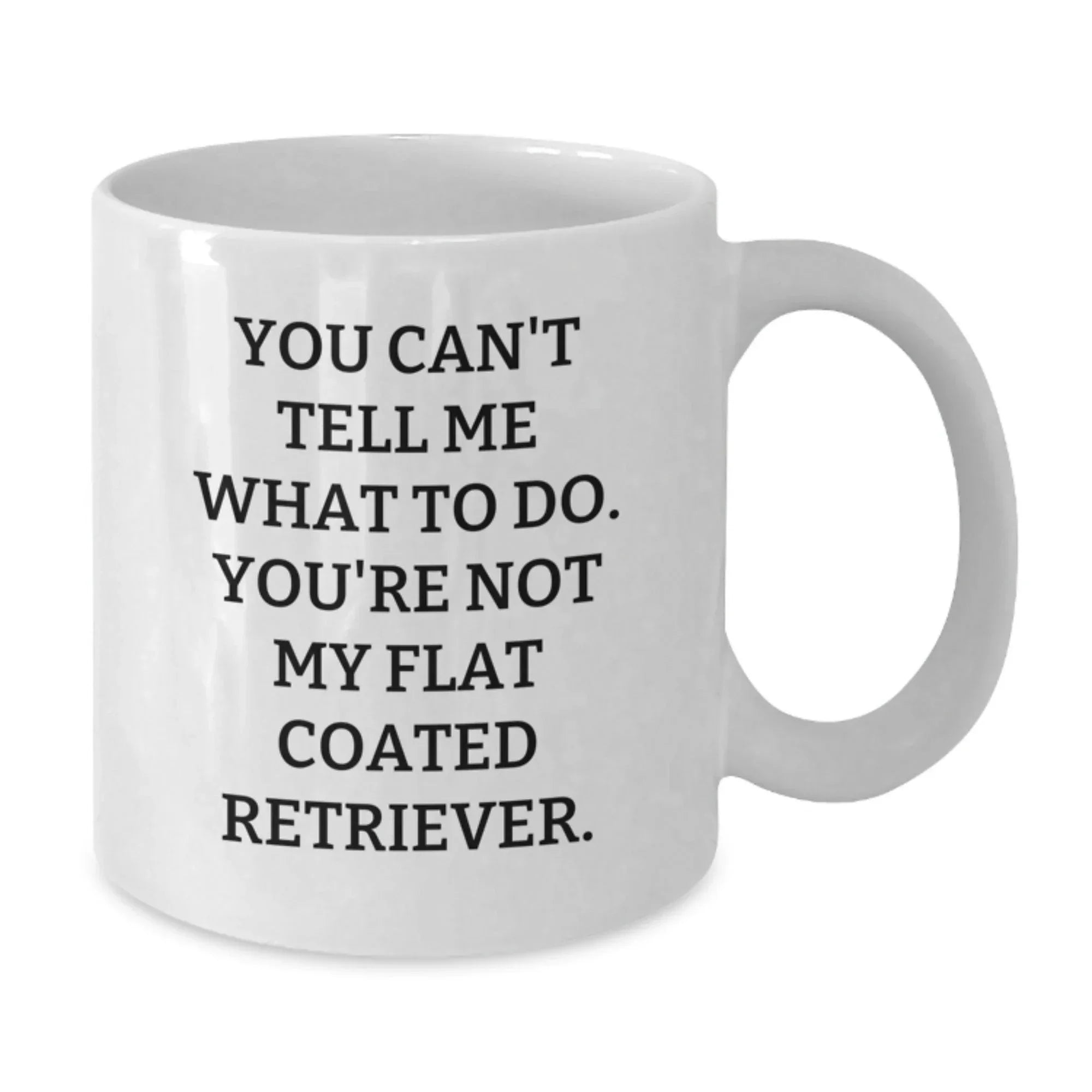 Funny Flat Coated Retriever Dog Gifts for Men from Coworkers - You Can't Tell Me What To Do - White Coffee Mug