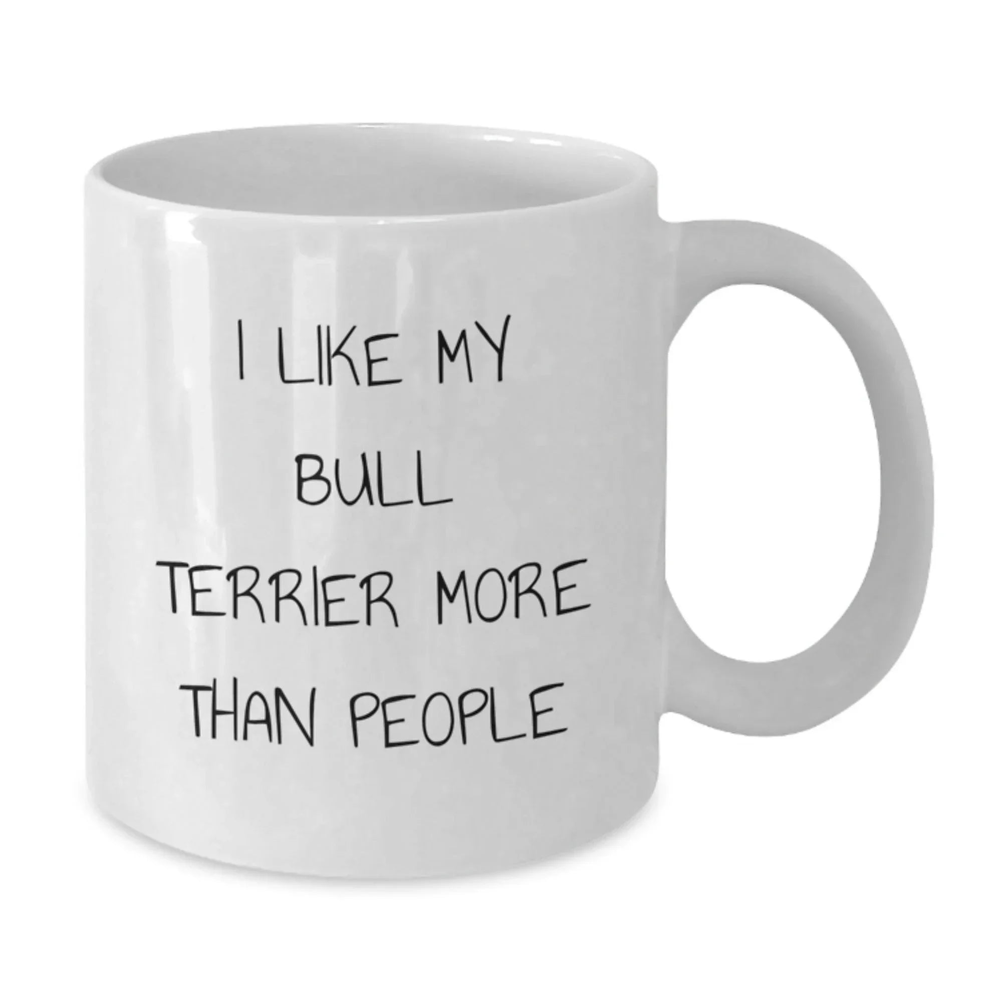 Funny Bull Terrier Dog Lovers White Coffee Mugs Gifts from Men to Friends on Valentine's