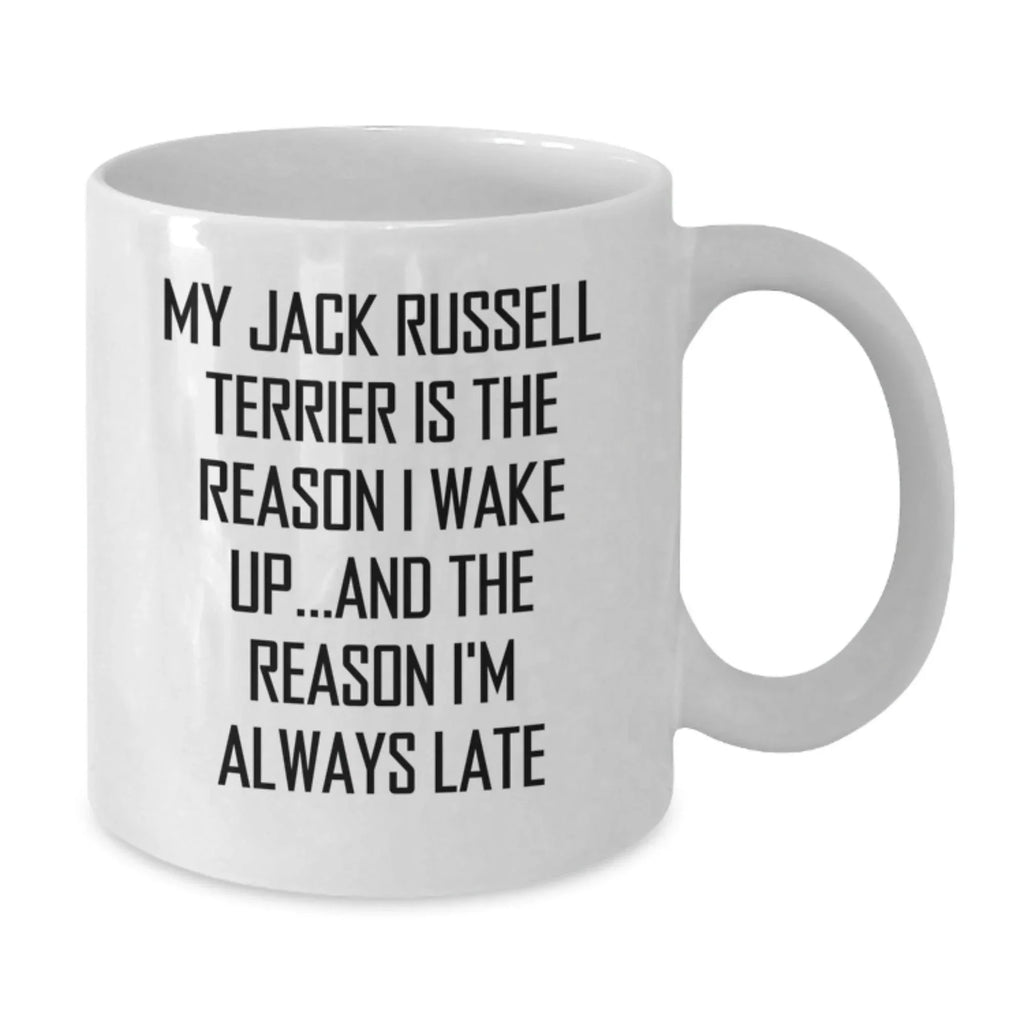 Funny Jack Russell Terrier Dog White Coffee Mug Gifts from Men, Women, Friends, and Family for Birthday Unique Presents