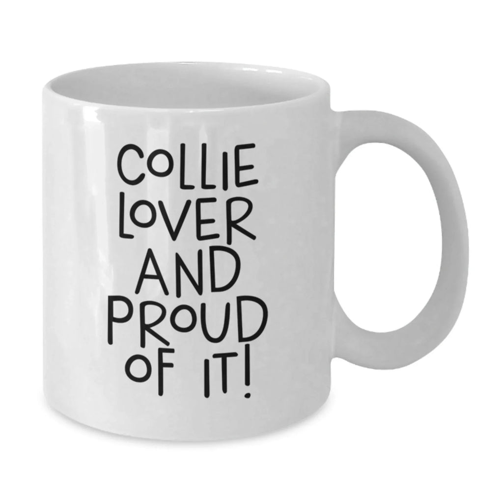 Collie Dog Lover White Coffee Mug Gift For Valentines Day