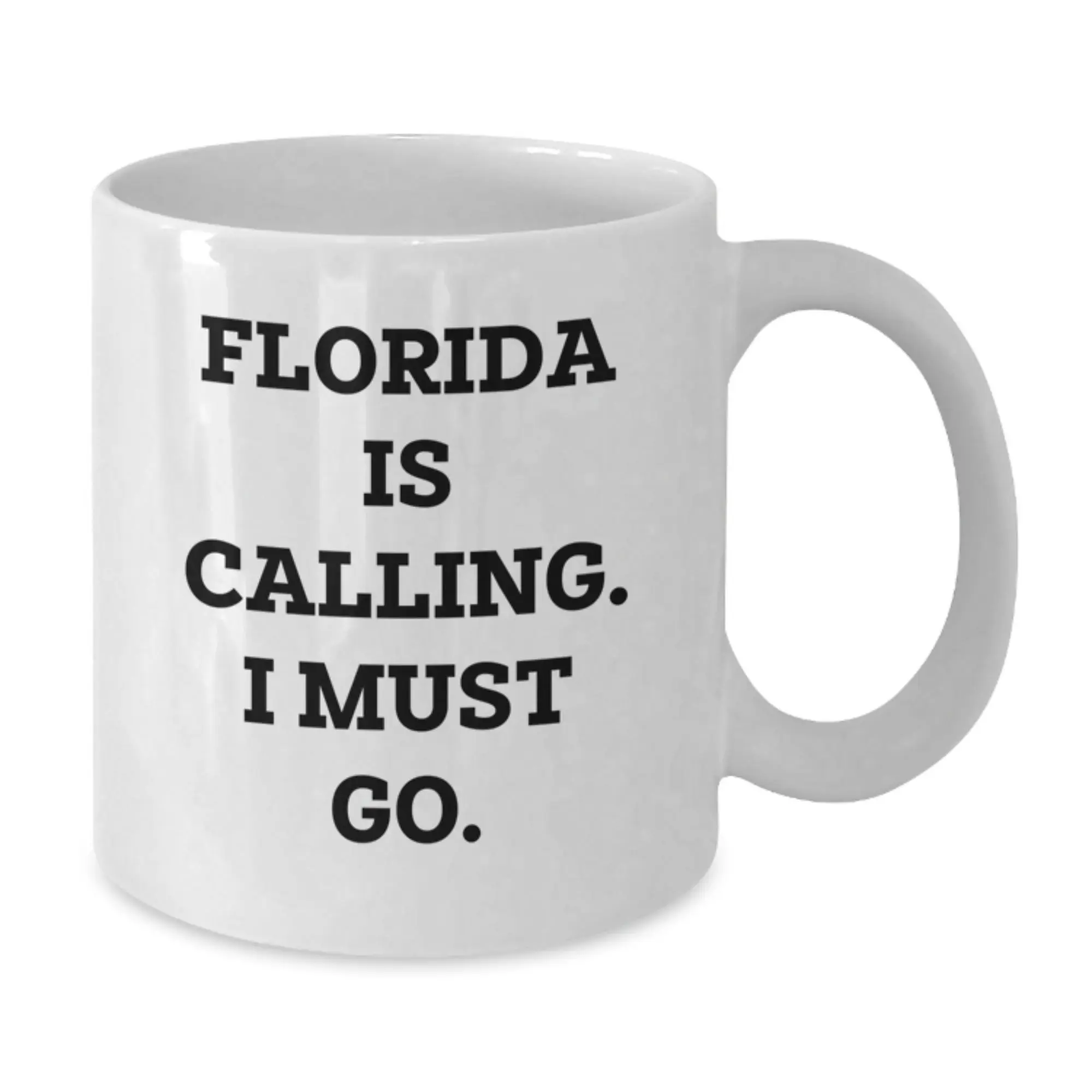 Florida White Coffee Mug Gifts from Men to Friends in Florida Is Calling. I Must Go. - Additional