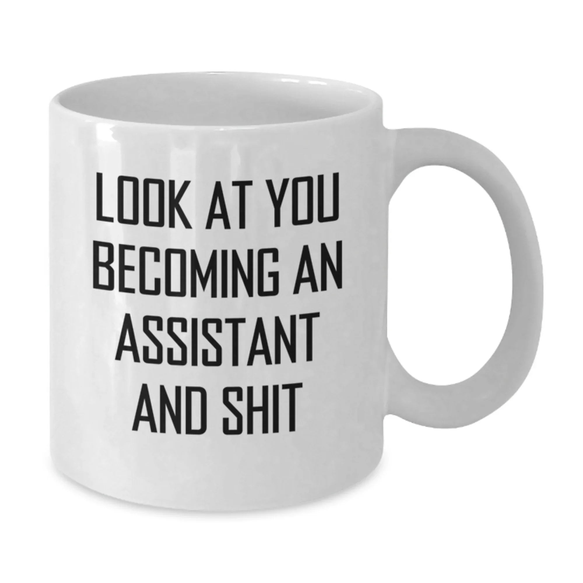 Funny Assistant Gifts for Men, Women, or Friends - White Coffee Mug 'Look At You Becoming An Assistant'