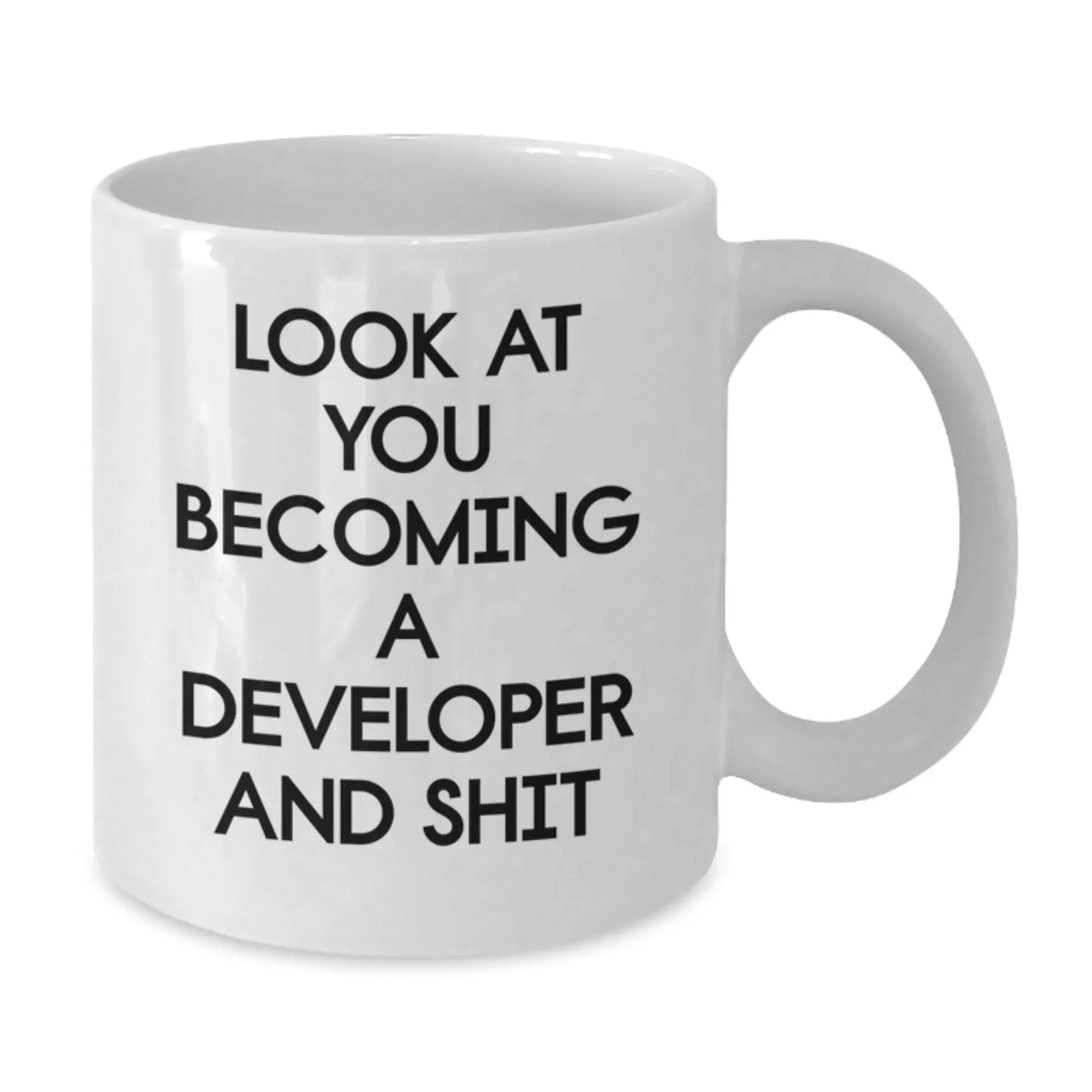 Funny Developer Gifts for Mom - 'Look At You Becoming A Developer And Shit' White Coffee Mug from Family - Additional