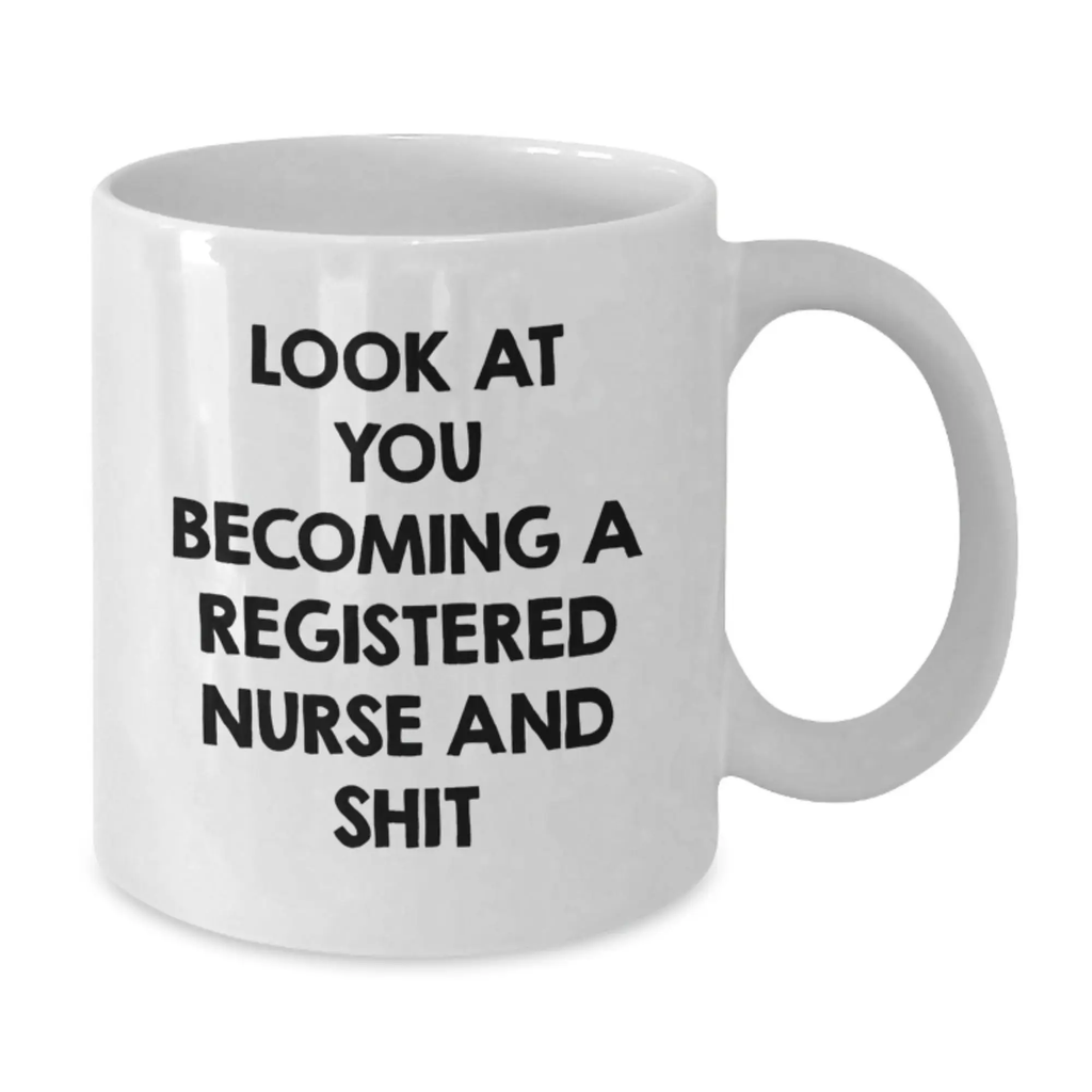 Funny Quote for Registered Nurse Mom's Unique White Coffee Mug Gifts from Family - Additional