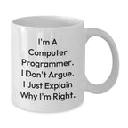 Funny Computer Programmer Mugs Gifts from Men, White Coffee Mug for Programmers, Christmas Unique Presents