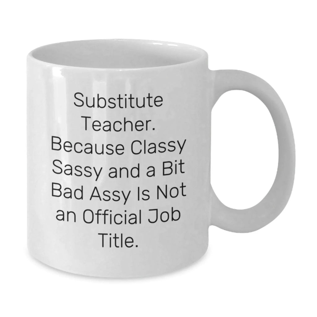 Funny Substitute Teacher Gifts, Christmas Unique Gifts from Friends for Substitute Teachers, White Coffee Mug