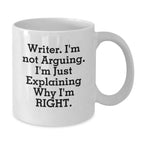 Funny Writer White Coffee Mug Gifts from Men to Writer Friends, Christmas Unique Inspirational Mugs for Writer Coworkers