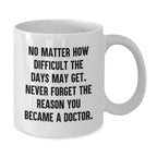 Funny Doctor Quotes White Coffee Mugs Gifts from Men to Women Doctors at Christmas Unique