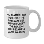 Funny Game Warden Gifts from Men to Friends for a Christmas Unique Present White Coffee Mug