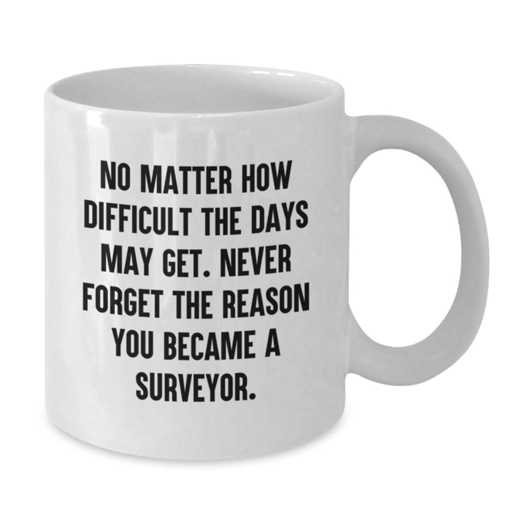 Surveyor Gift For Him - Inspiring Keepsake Coffee Mug - No Matter How - Additional