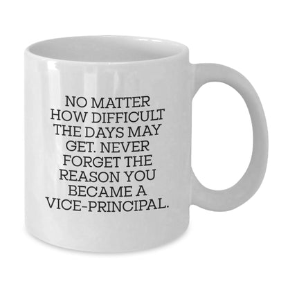 Funny Vice-principal Gifts from Men - White Coffee Mug - Never Forget The Reason You Became A Vice-principal. - Additional