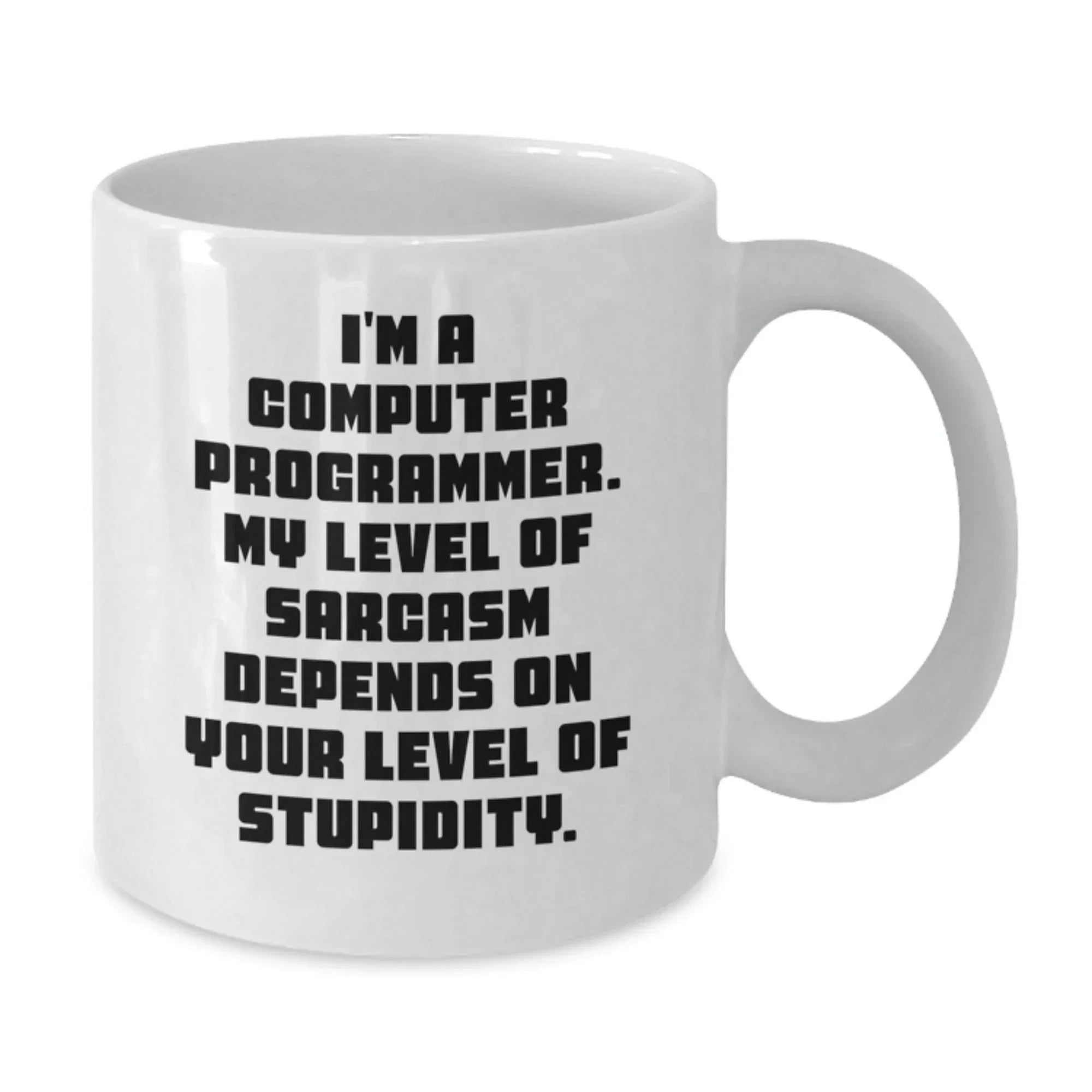 Funny Computer Programmer White Coffee Mug Gifts for Men from Friends, Sarcastic Humor, Perfect Christmas Unique