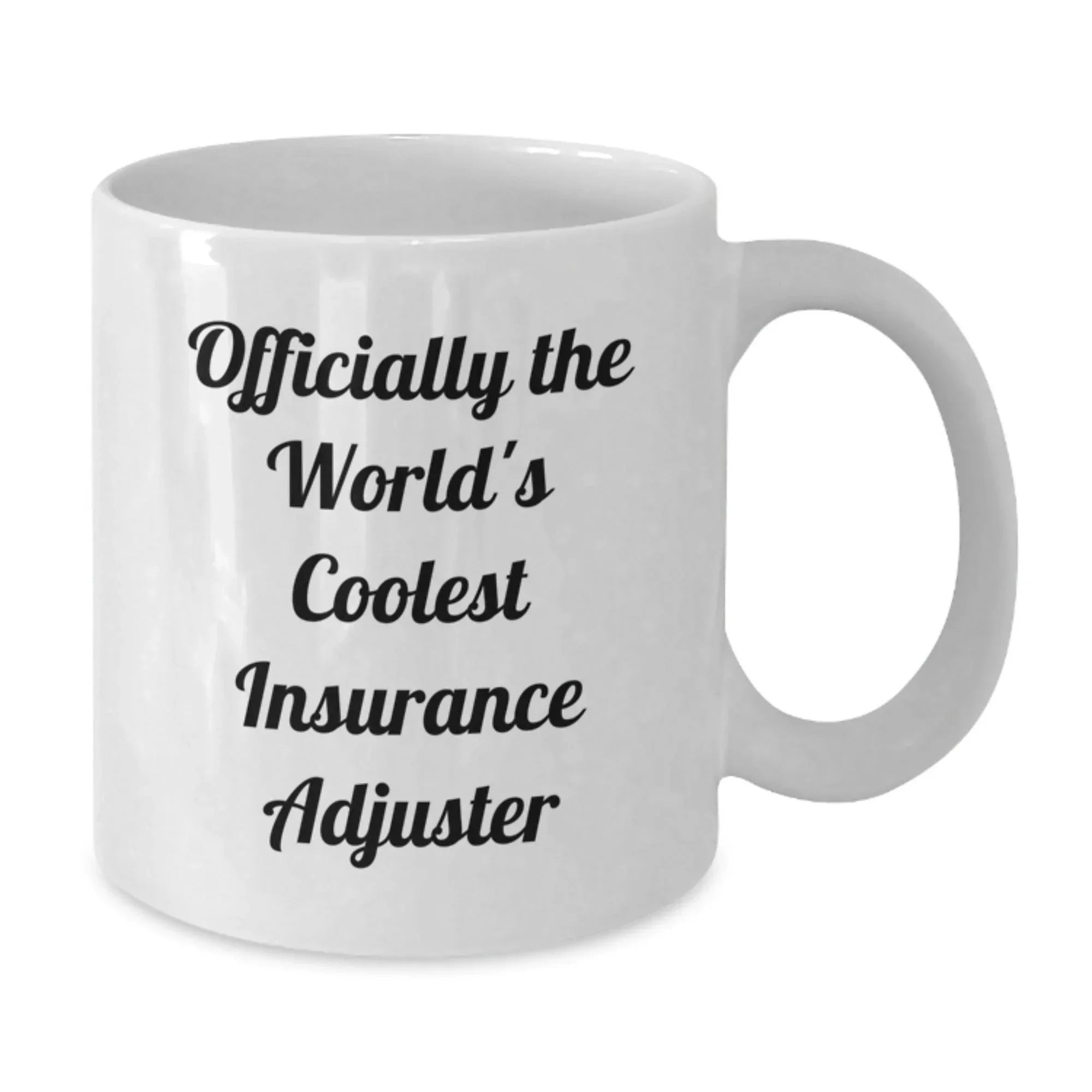 Funny Insurance Adjuster Gifts, Officially The Worlds Coolest Insurance Adjuster, White Coffee Mug, Christmas Unique Gifts for Insurance Adjusters Men Women Friends Coworkers Family