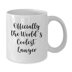 Funny Lawyer Gifts for Men - 'Officially The World's Coolest Lawyer' White Coffee Mug, Unique Christmas Unique Gifts from Friends to Family