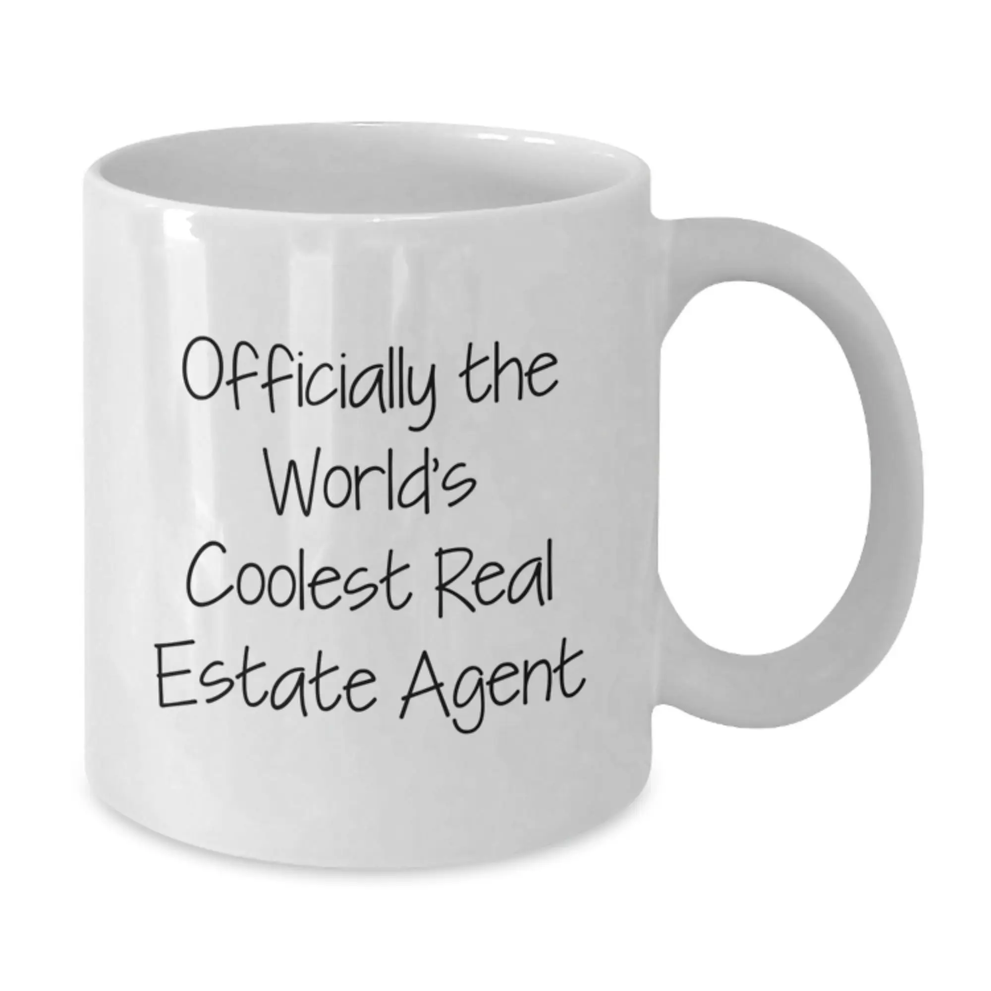 Funny Real Estate Agent Gifts from Friends, Men, or Women - Officially The World's Coolest Real Estate Agent Graduation Unique Gifts White Coffee Mug - Additional