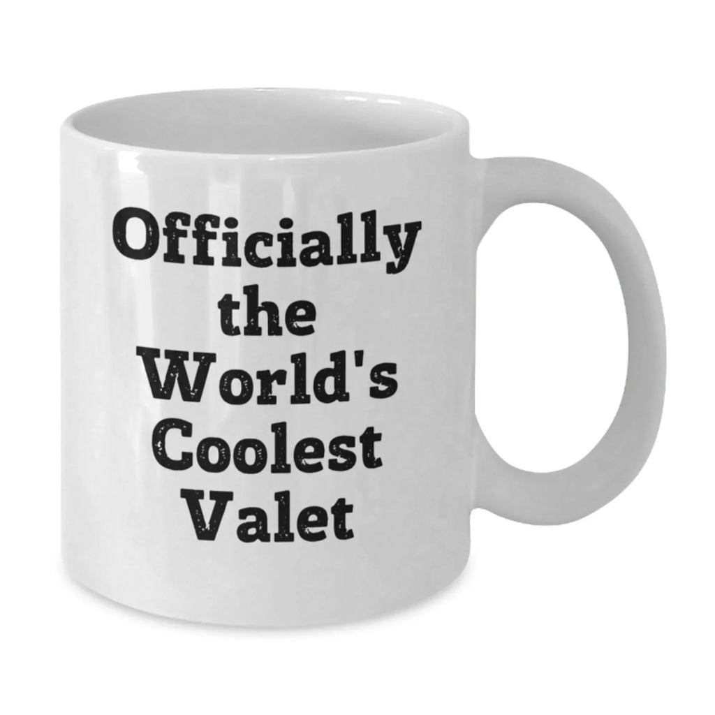 Funny Valet Gifts for Men - Officially The World's Coolest Valet White Coffee Mug, Perfect for Christmas Unique Gifts from Family to Friends