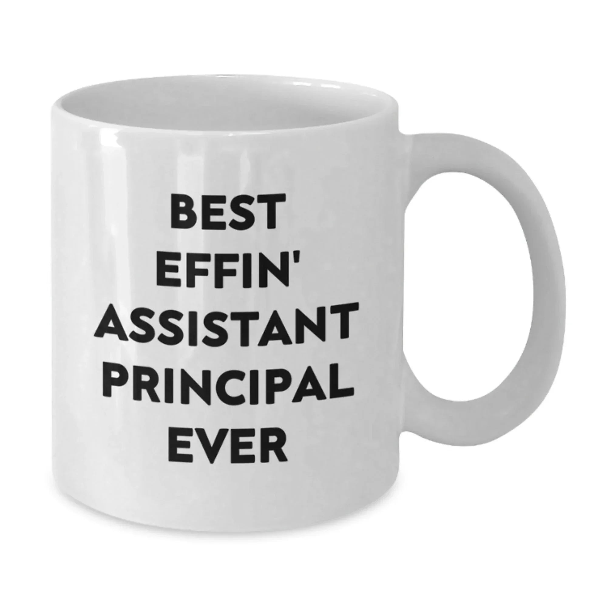 Funny Assistant Principal Gifts for Men from Friends - Best Effin' Assistant Principal Ever White Coffee Mug, White, 11 oz, Christmas Unique Presents