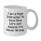 Funny Yoga Instructor White Coffee Mugs for Men Women Friends Coworkers Family - Christmas Unique Gifts from Loved Ones
