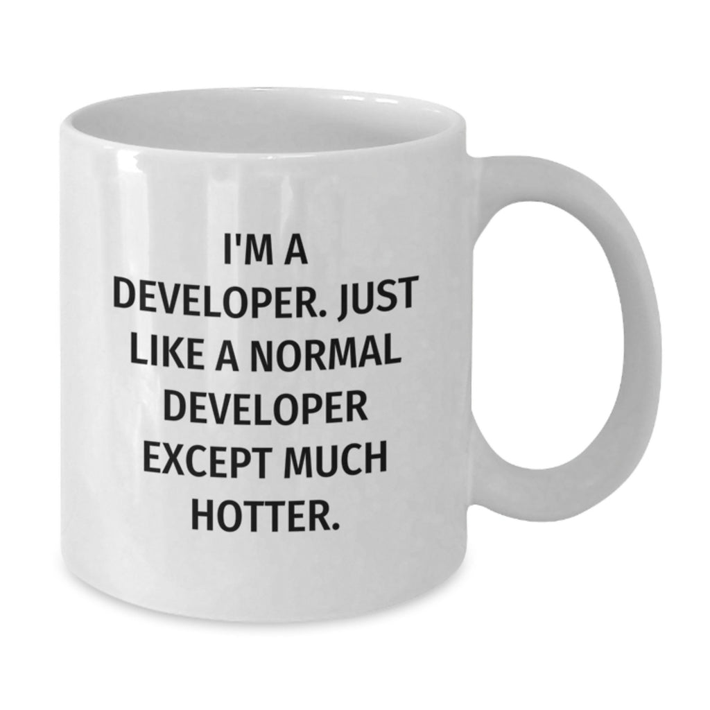 Developer Gift For Him A Playful Keepsake Coffee Mug - Hotter Quote - Additional